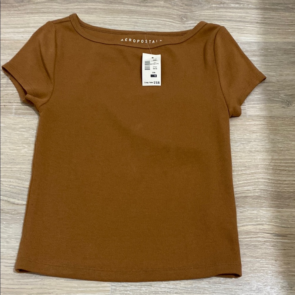 Aeropostale Brown Fitted T-Shirt Short Sleeve NWT
